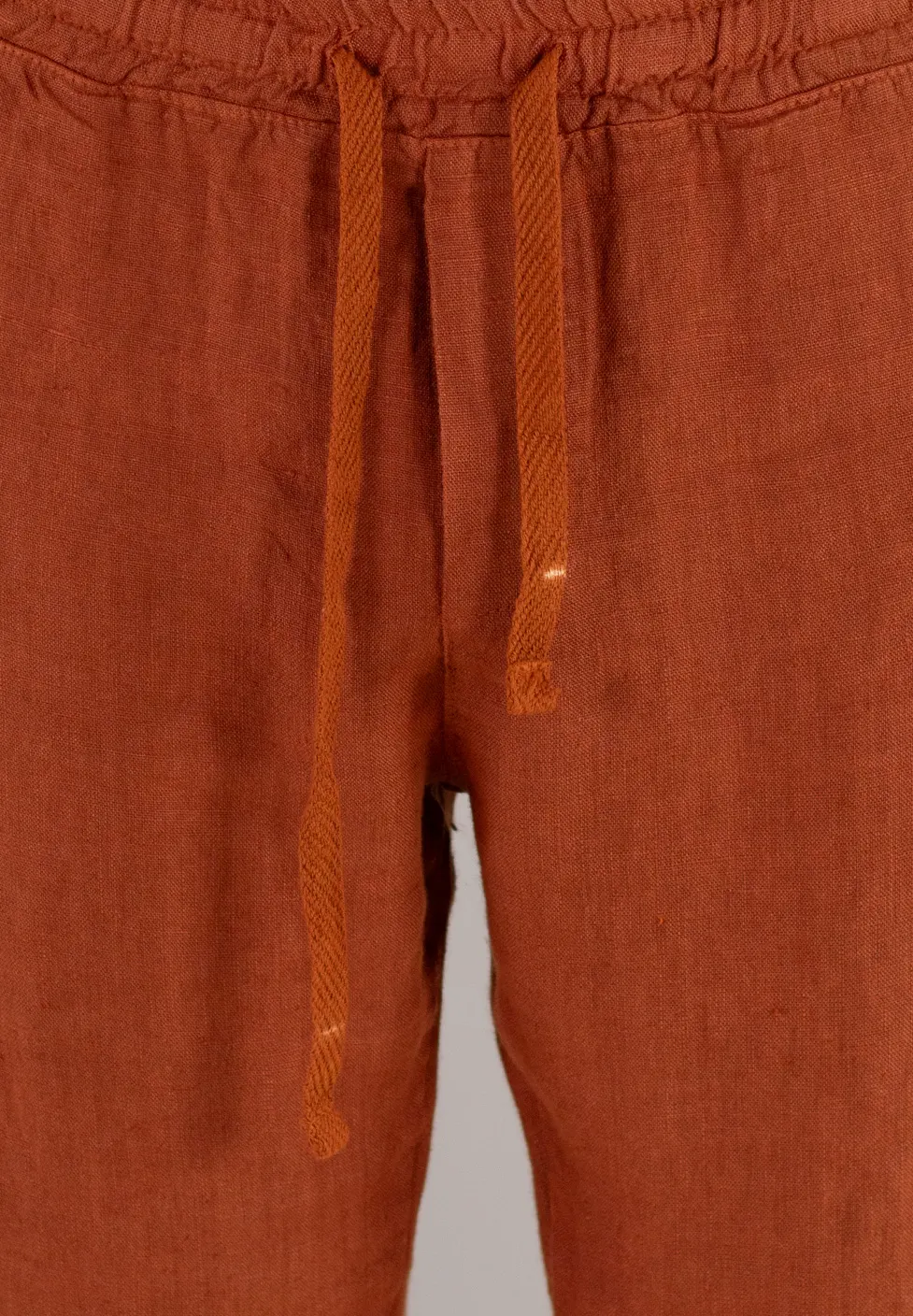 Pantaloni cărămizii din in 100% conici – Made in Italy [7]