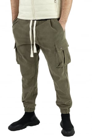 Pantaloni cargo kaki material reiat [6]