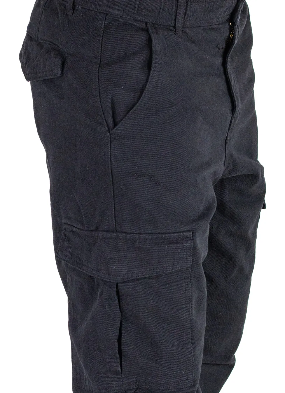 Pantaloni cargo negri regular fit din denim [1]