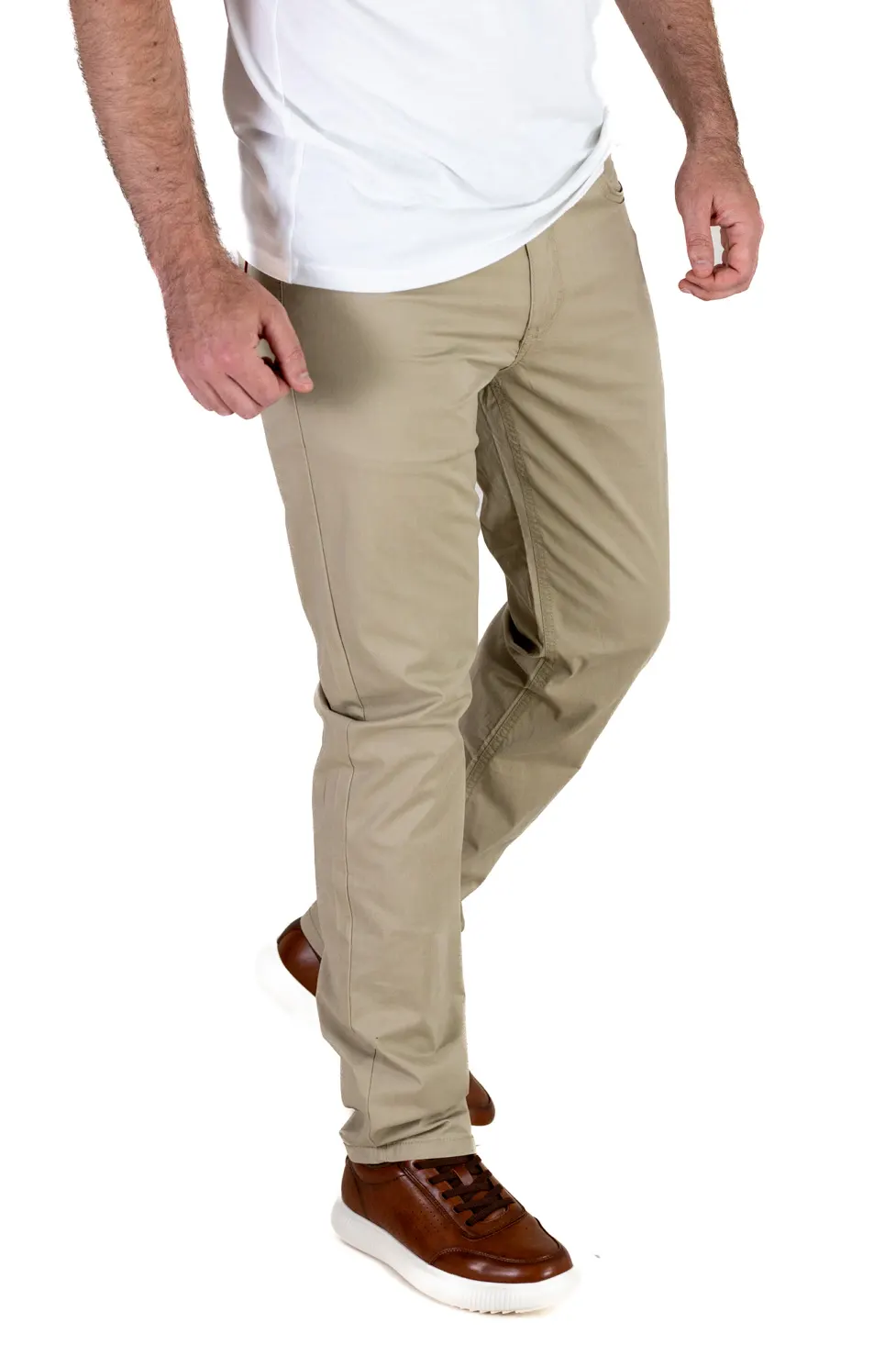 Barbati - Pantaloni casual barbati - bej, Regular Fit