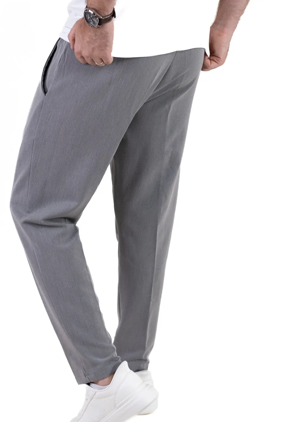 Pantaloni conici smart-casual gri [4]