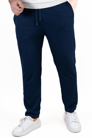 Pantaloni cargo - Pantaloni bleumarin casual din tricot