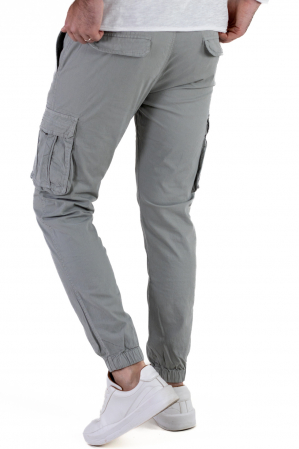 Pantaloni gri cu buzunare slim fit - confort [6]