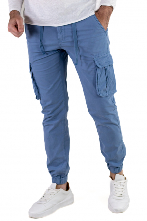 Promotii - Pantaloni albastri cu buzunare slim fit - confort