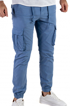 Pantaloni albastri cu buzunare slim fit - confort [7]