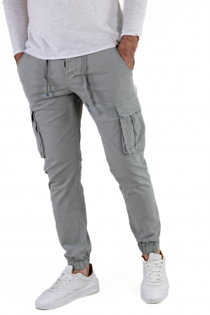 Pantaloni gri cu buzunare slim fit - confort [1]