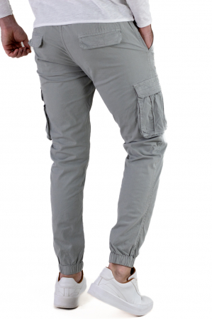 Pantaloni gri cu buzunare slim fit - confort [3]