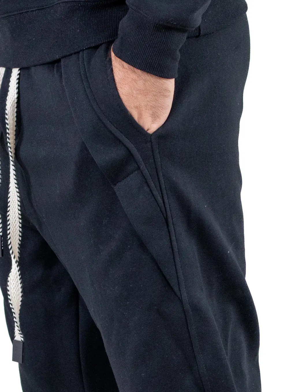 Pantaloni bărbați de trening baggy – negri [4]