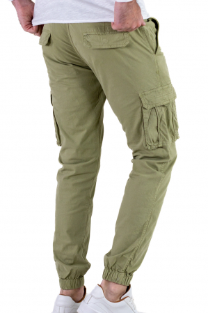 Pantaloni verde mar cu buzunare slim fit - confort [3]