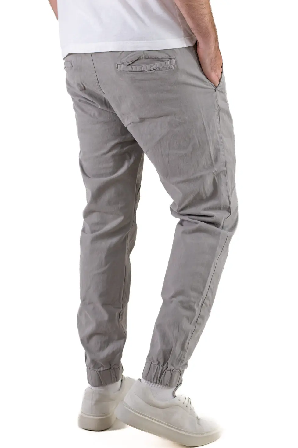 Pantaloni gri slim fit bărbați – bumbac cu elastan | MAXWEAR [2]