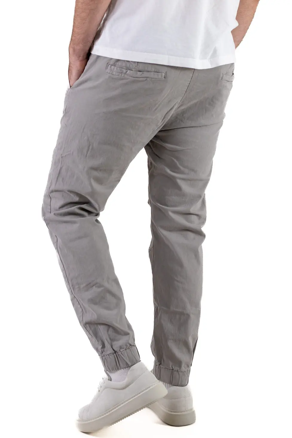 Pantaloni gri slim fit bărbați – bumbac cu elastan | MAXWEAR [3]
