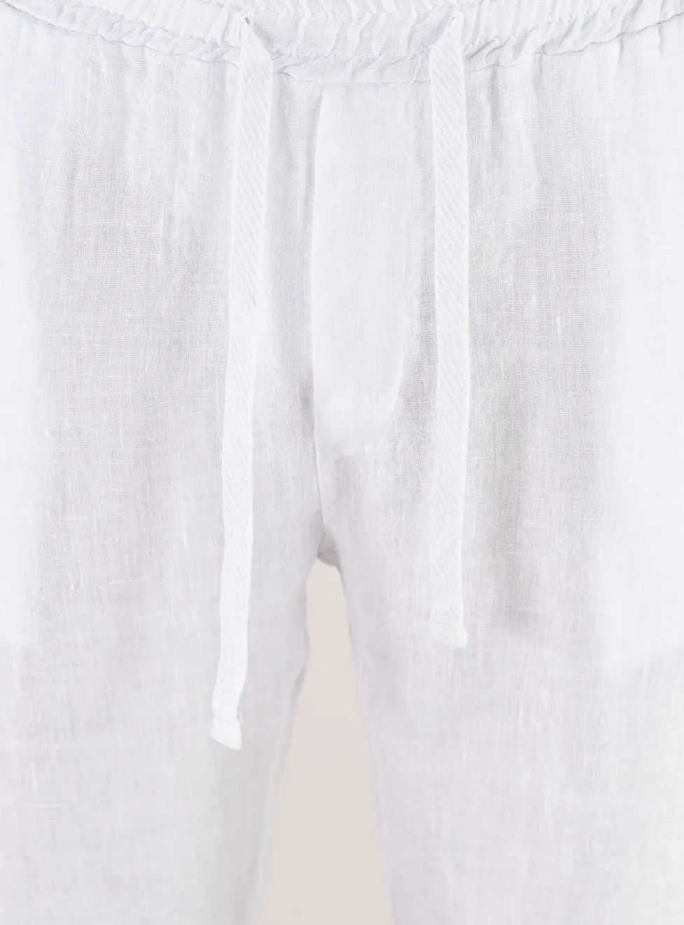 Pantaloni albi din in 100% regular fit – Made in Italy [5]