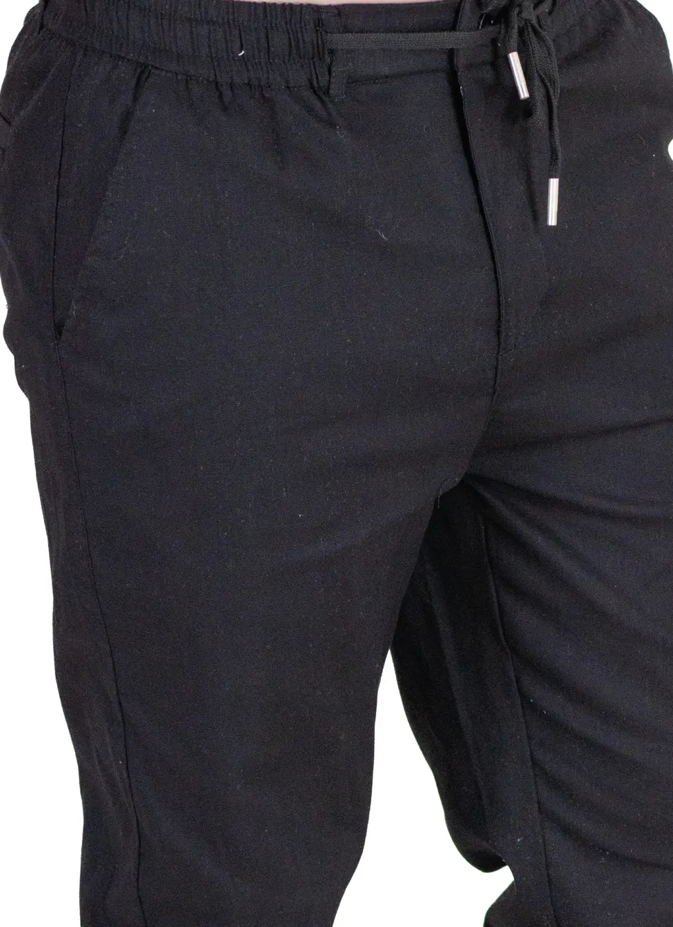 Pantaloni negri regular fit bumbac de vară [6]