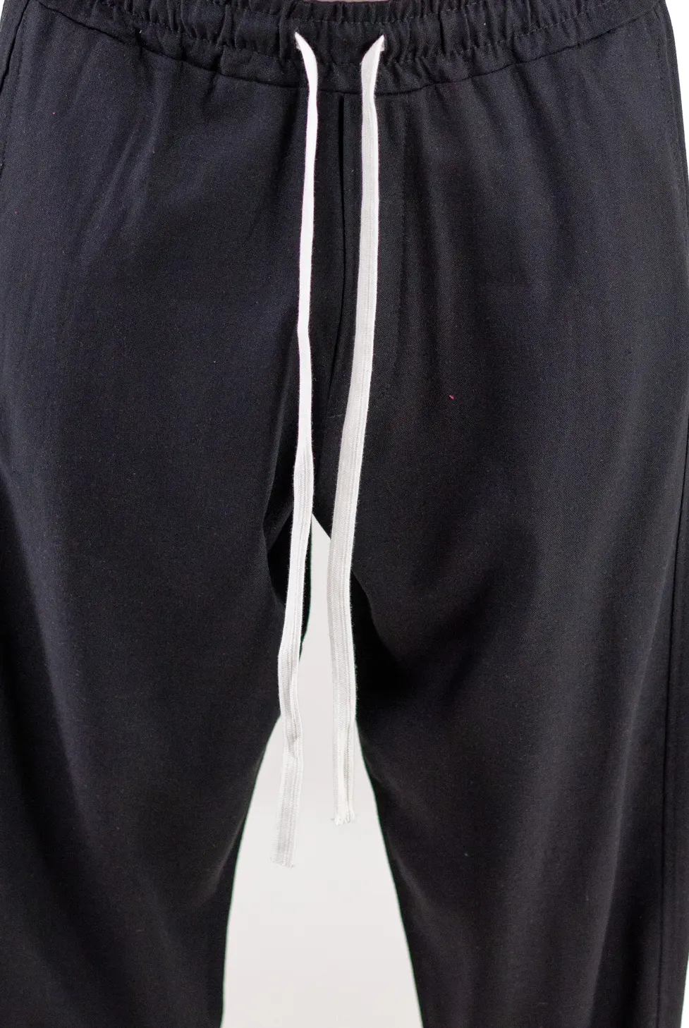 Pantaloni negri lejeri de vara din in și vâscoză pentru bărbați [6]