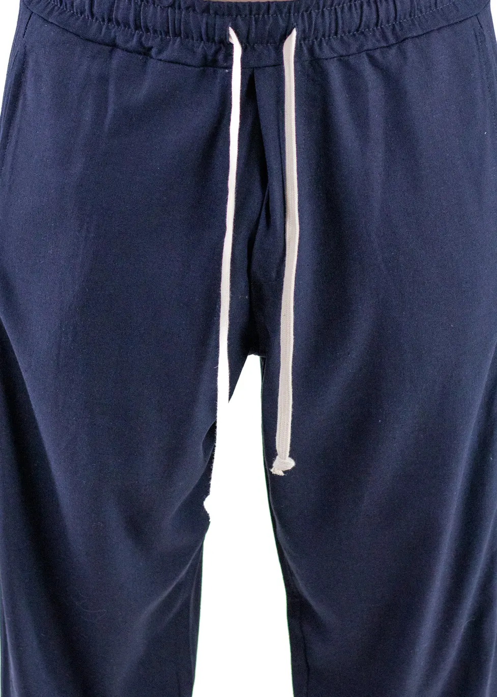 Pantaloni bleumarin lejeri de vara din in și vâscoză pentru bărbați [6]