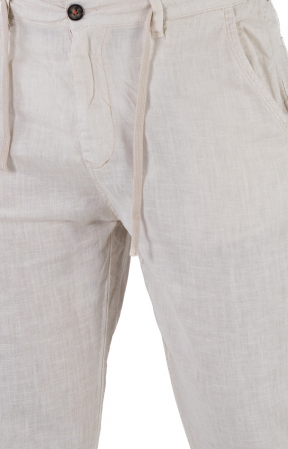 Pantaloni lungi crem din in [5]