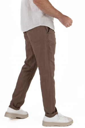 Pantaloni lungi maro din in [2]