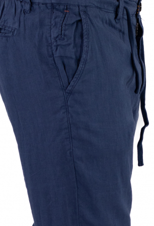 Pantaloni lungi bleumarin din in [6]