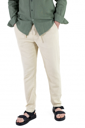 Pantaloni lungi din in regular fit crem [4]