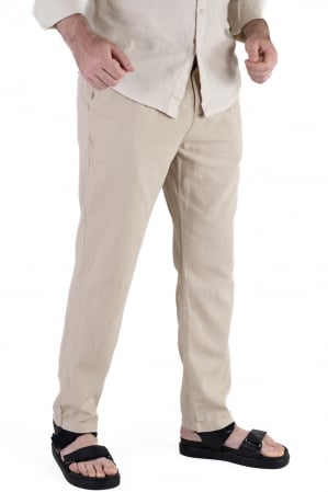 Pantaloni lungi din in regular fit bej clasici [5]