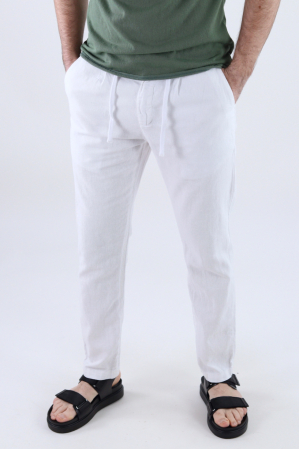 Pantaloni lungi albi din in [1]