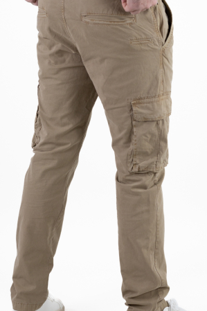 Pantaloni bej cargo cu buzunare regular fit [5]