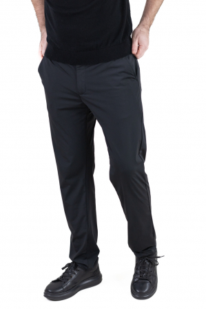 Pantaloni regular fit casual negri super elastici [6]