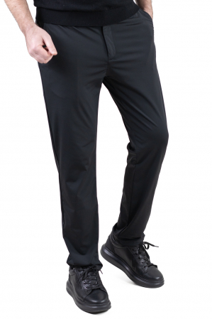 Pantaloni casual - Pantaloni regular fit casual negri super elastici