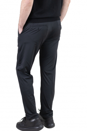 Pantaloni regular fit casual negri super elastici [4]