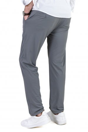 Pantaloni regular fit casual gri super elastici [3]