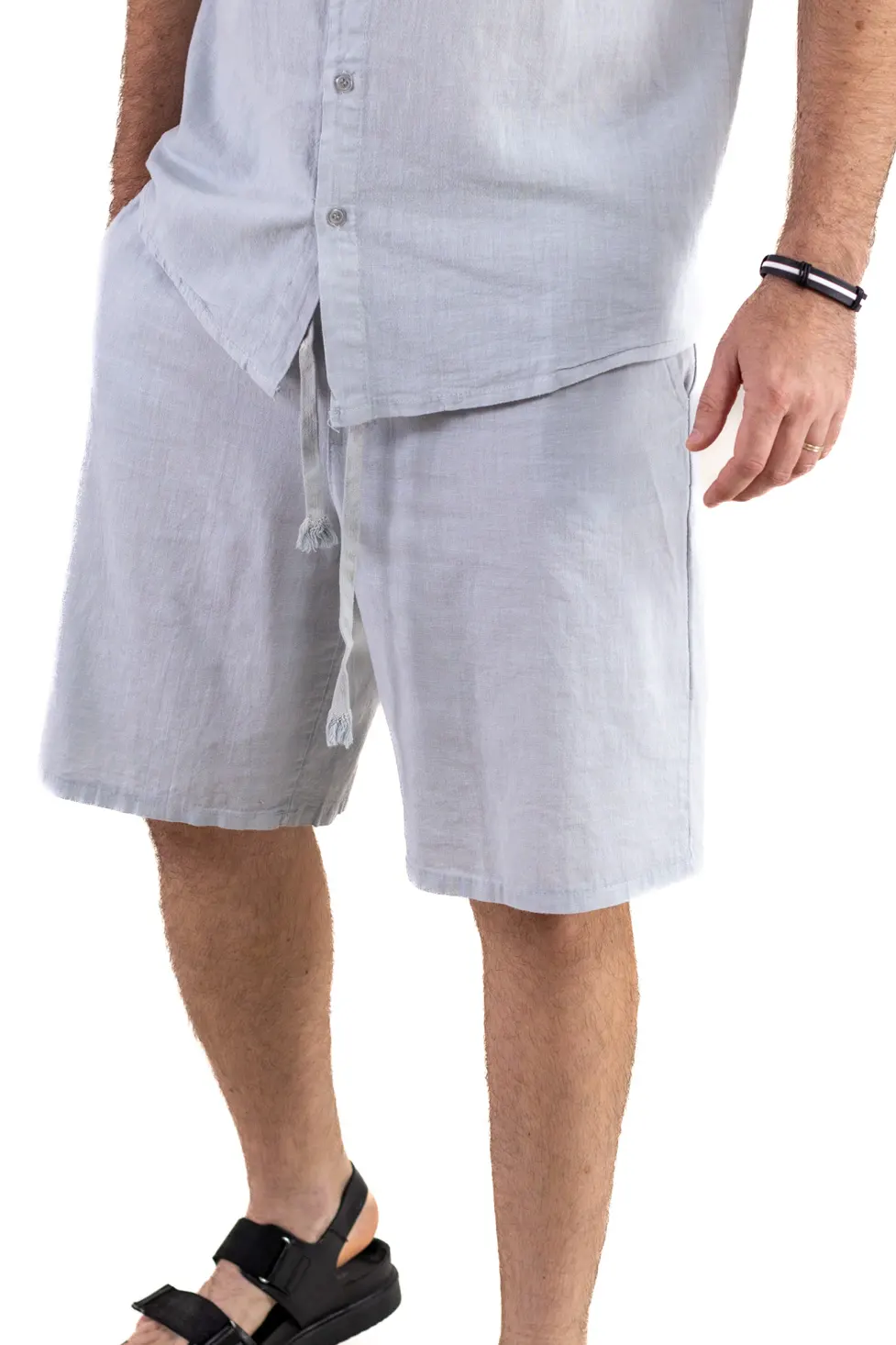 Barbati - Pantaloni scurți 100% in gri
