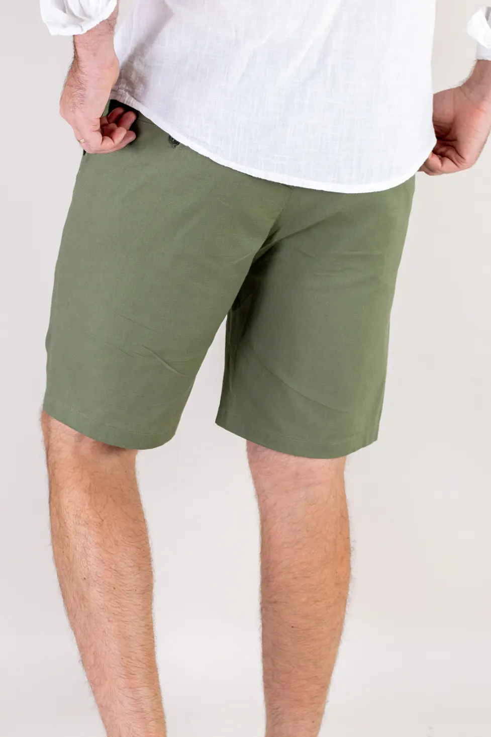 Pantaloni scurti verzi din bumbac [2]
