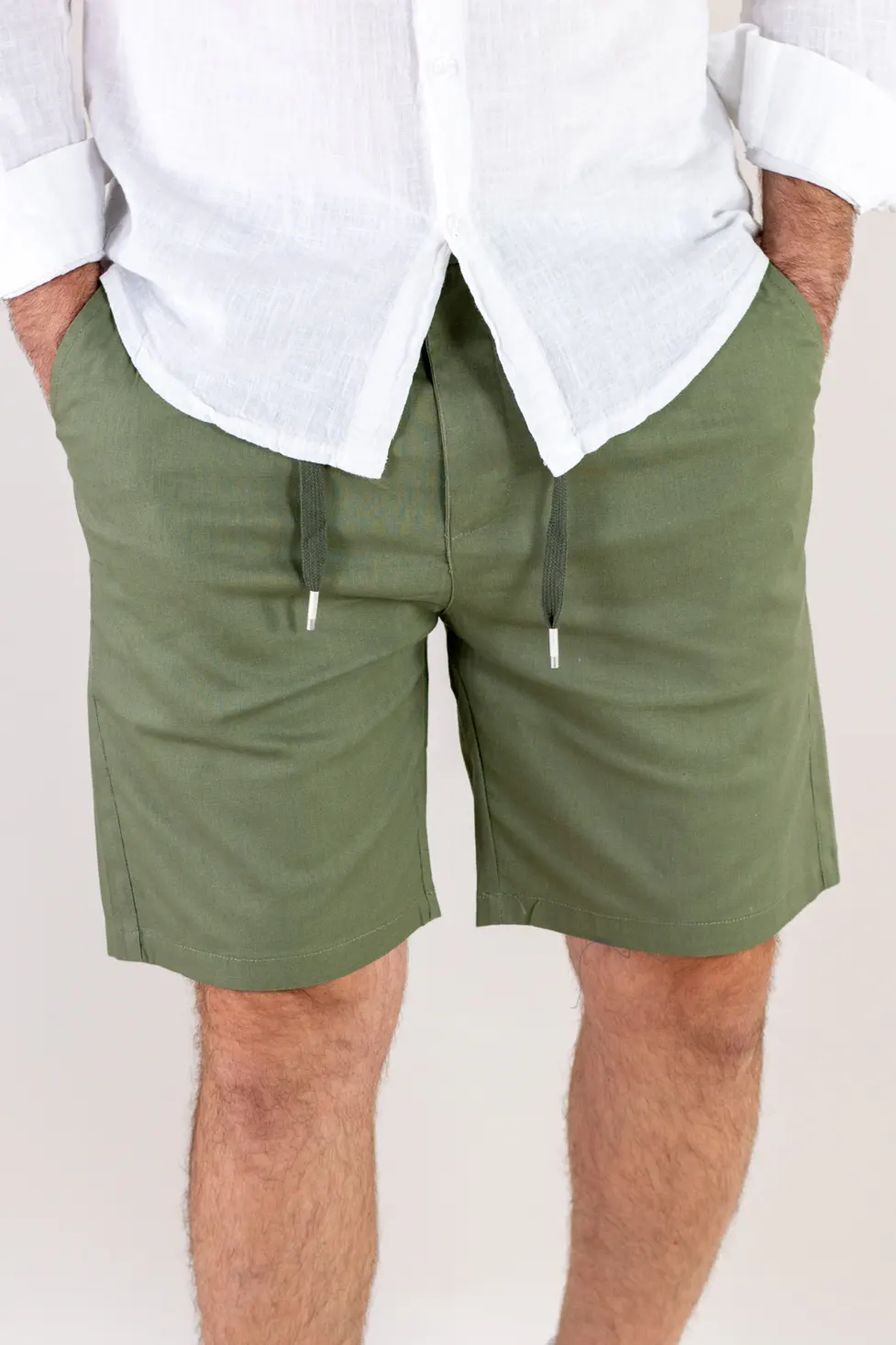 Pantaloni scurti verzi din bumbac [4]