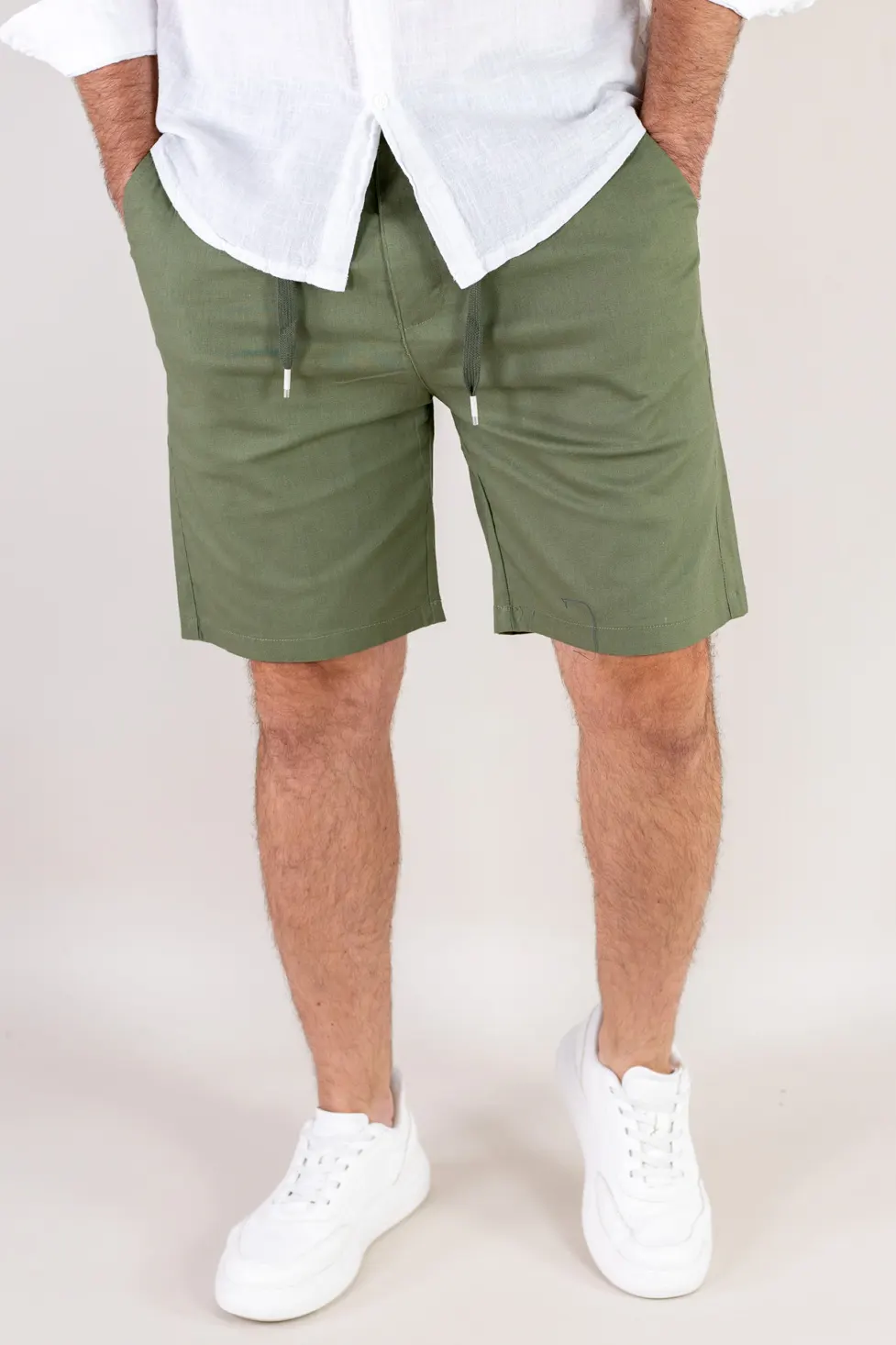Pantaloni scurti verzi din bumbac [6]