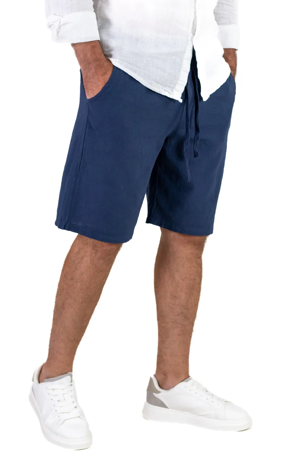 Bermude casual - Pantaloni scurți bumbac 100% bărbați – bleumarin – comozi, Made in Italy