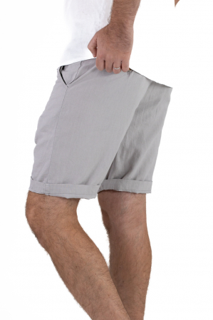 Pantaloni scurti gri din in [6]