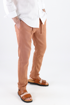 Promotii - Pantaloni lungi din in caramizii