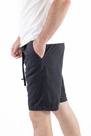 Pantaloni scurti din in negri [3]