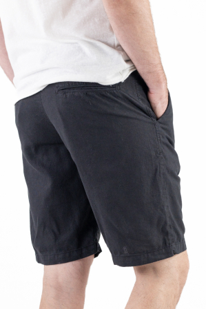 Pantaloni scurti din in negri [6]