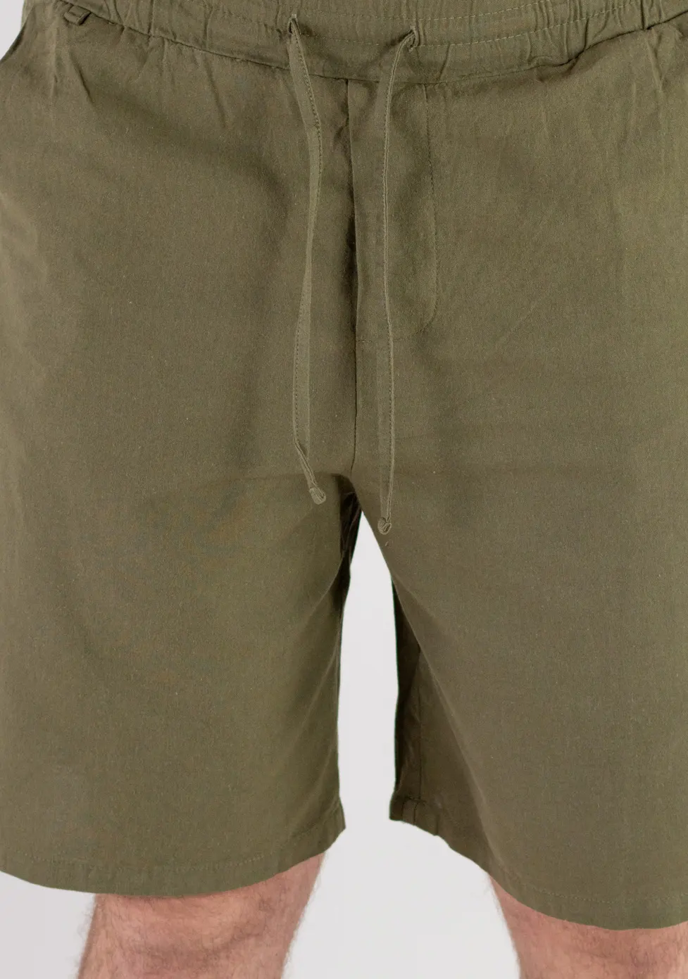 Pantaloni scurți din in și bumbac relaxed fit verzi [1]