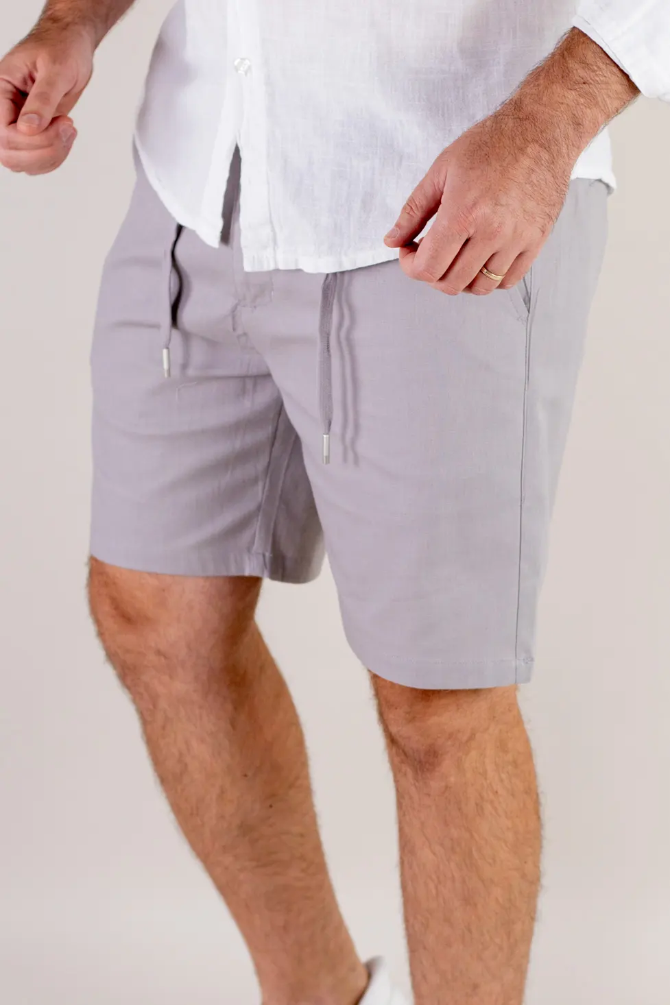 Pantaloni scurti gri din bumbac [5]