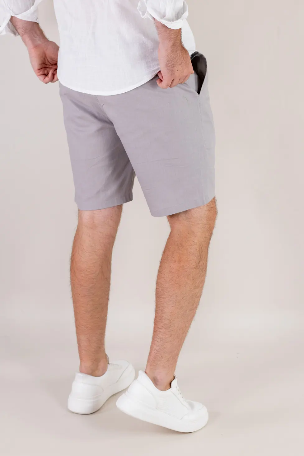Pantaloni scurti gri din bumbac [7]