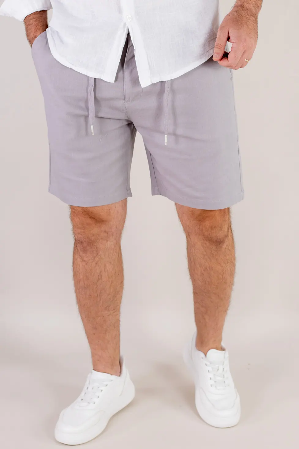 Pantaloni scurti gri din bumbac [3]