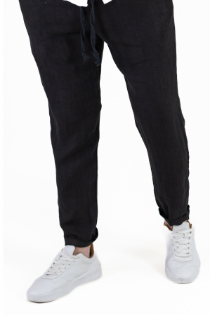 Pantaloni slim fit negri 100% in - Made in Italy [3]