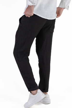 Pantaloni slim fit negri 100% in - Made in Italy [1]