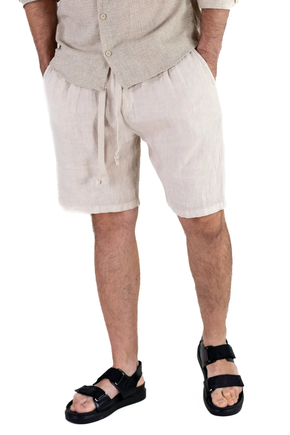 Bermude casual - Pantaloni scurti bărbați 100% in crem
