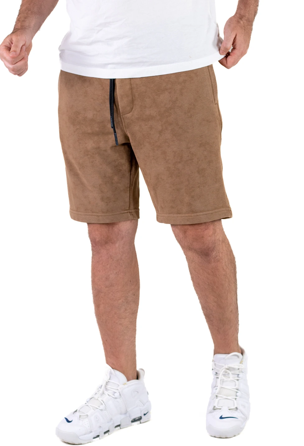 BERMUDE - Pantaloni scurți sport-casual, bărbați – culoare maro, cu șiret și buzunare
