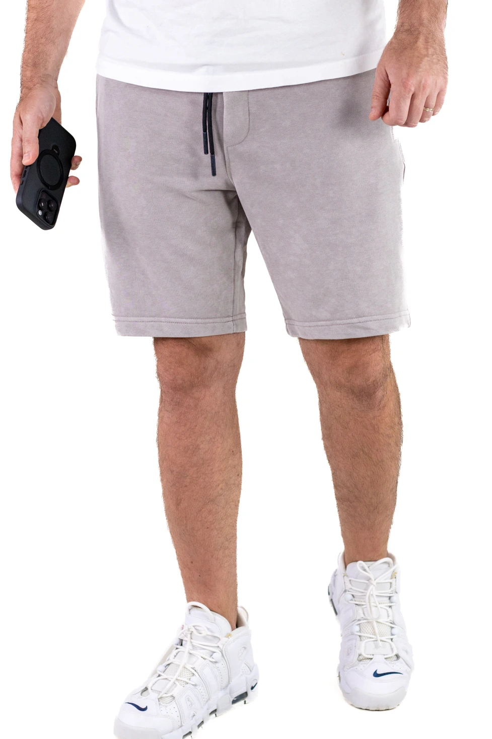 BERMUDE - Pantaloni scurti bermude bărbați - casual, sport, gri, cu buzunare cu fermoar