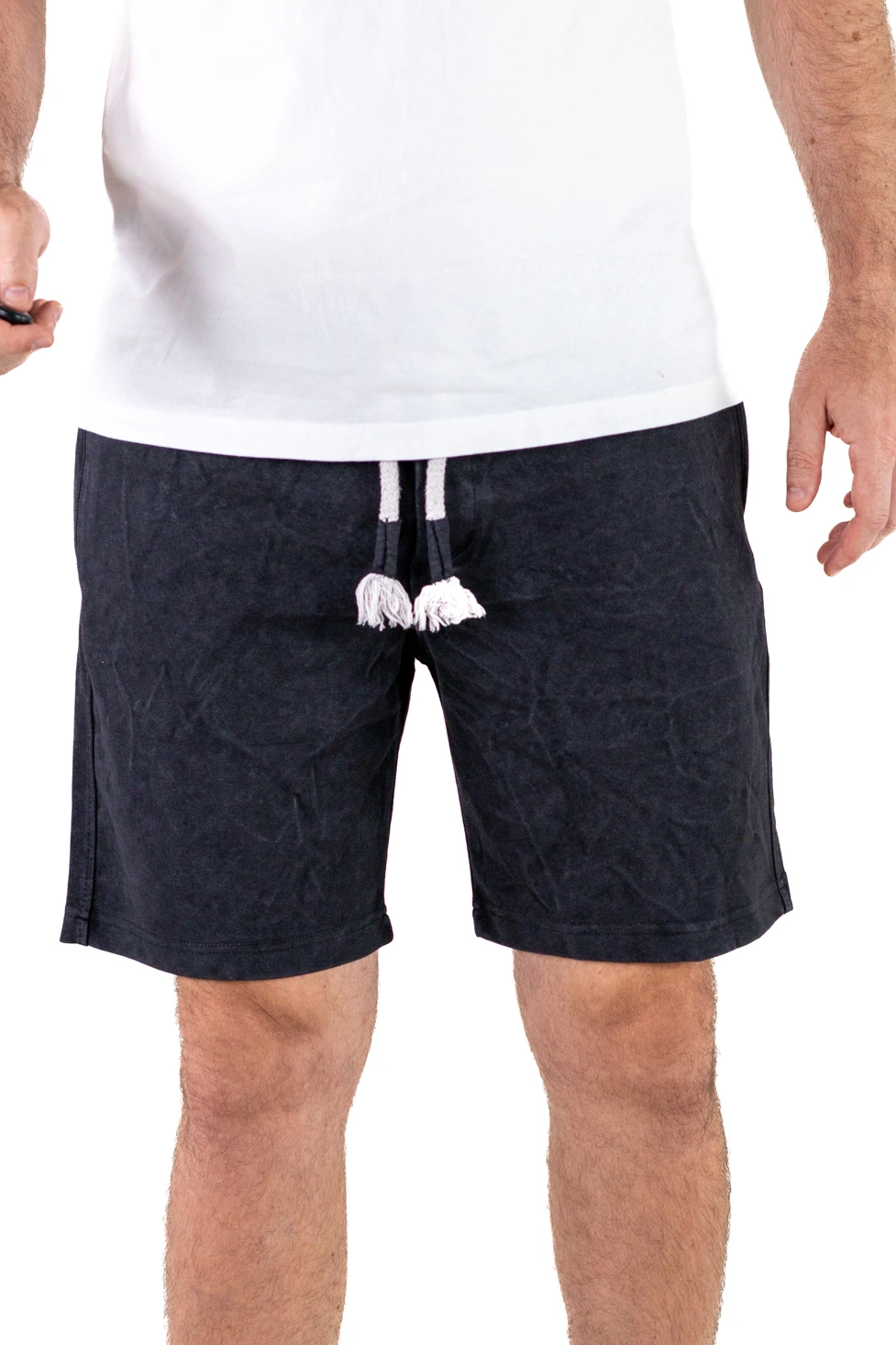 BERMUDE - Pantaloni negri scurți bărbați – casual, sport, buzunare fermoar