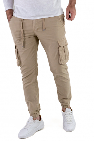 Promotii - Pantaloni crem cu buzunare slim fit - confort